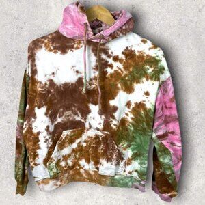 Exist Tie Dye Hoodie Pullover Size Medium Kangaroo Pocket Hooded‎ Sweatshirt Y2K